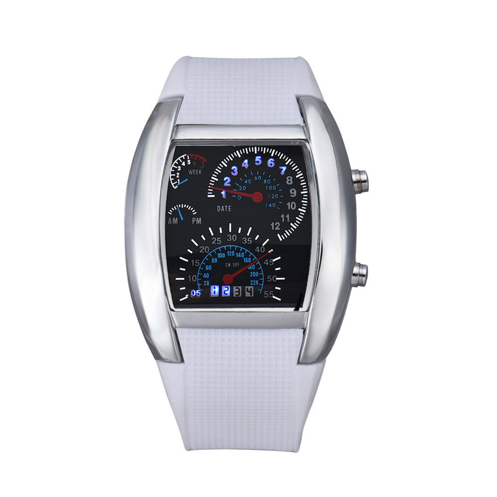 Aviation Turbo Dial Flash LED Watch