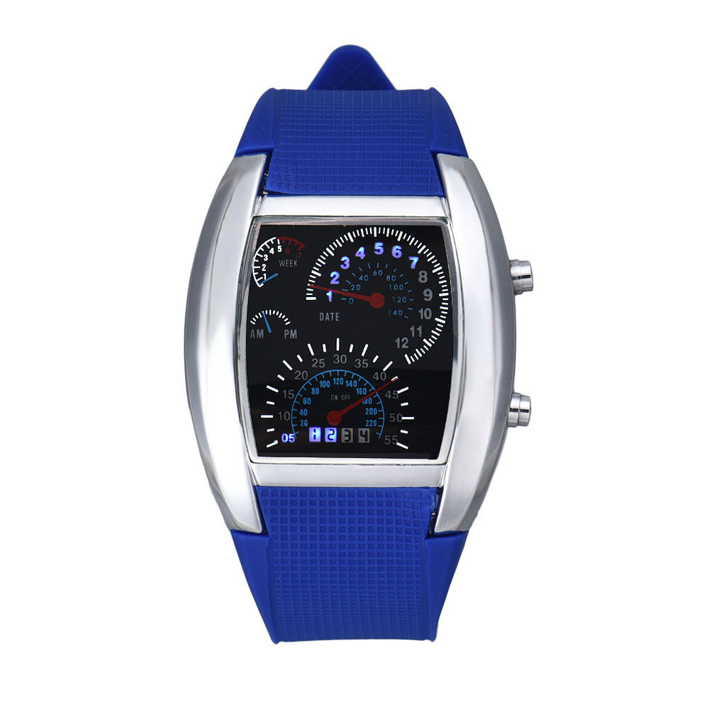 Aviation Turbo Dial Flash LED Watch